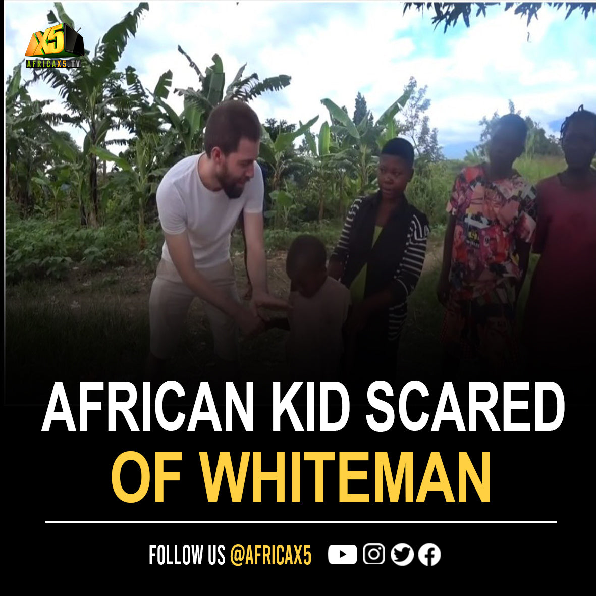 African Kid Sees White Guy, Thinks he's a ghost  that is going to eat her.