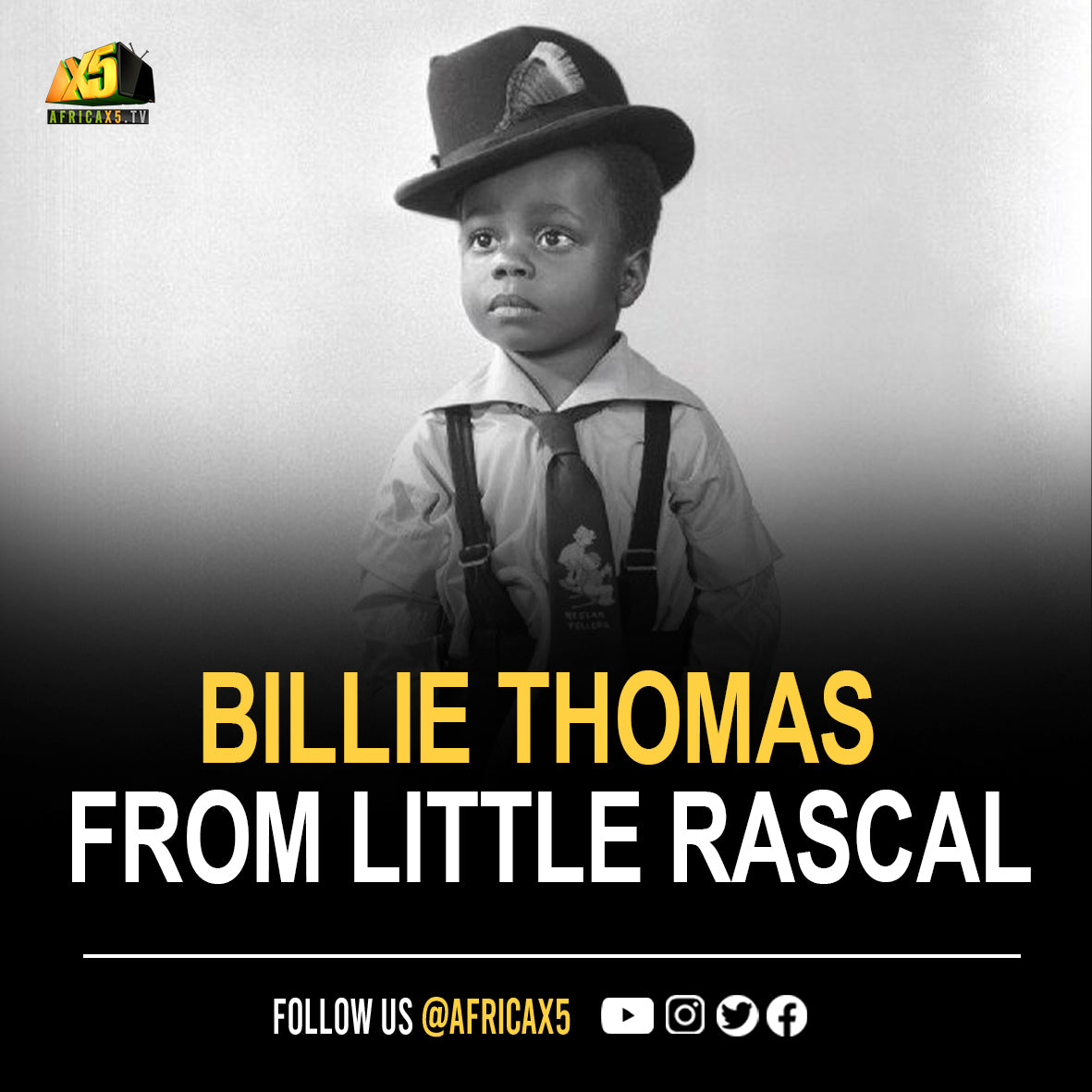 Billie Thomas known as Buckwheat from the Little Rascals, 1930s.